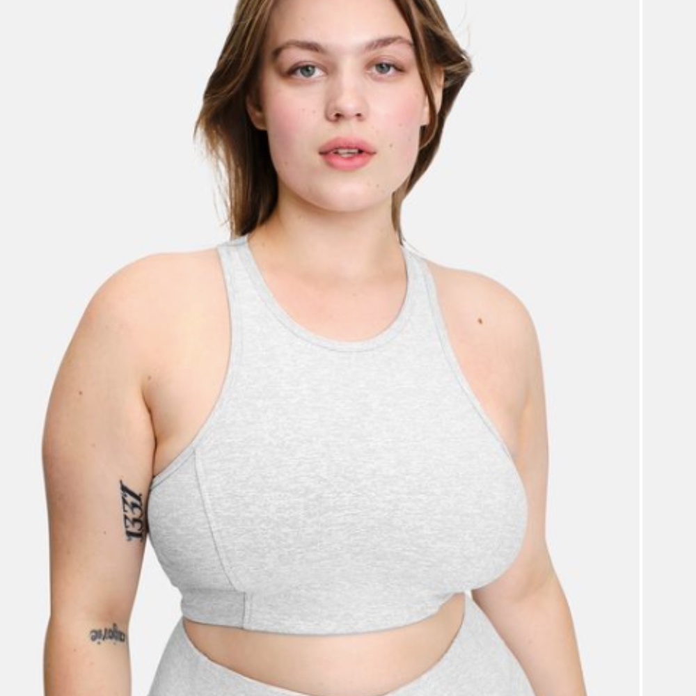 Outdoor Voices Gray Athena Crop Top, Size L.